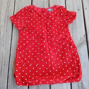 RInfsnt Baby Gap Red Dress with White Hearts Sixe 6-12 Months Valentine's Day